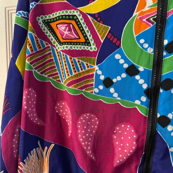 Vintage Reversible Bomber Jacket Retro Bright Colorful Tassels Funky Streetwear - Picture 2 of 10